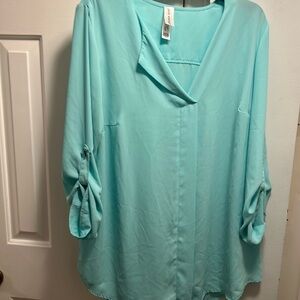 Light weight teal top 1X